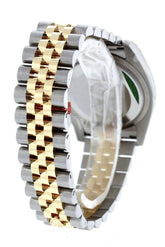 Rolex Datejust 36 Green Floral Motif Dial 18K White Gold Diamond Bezel Jubilee Ladies Watch 116243